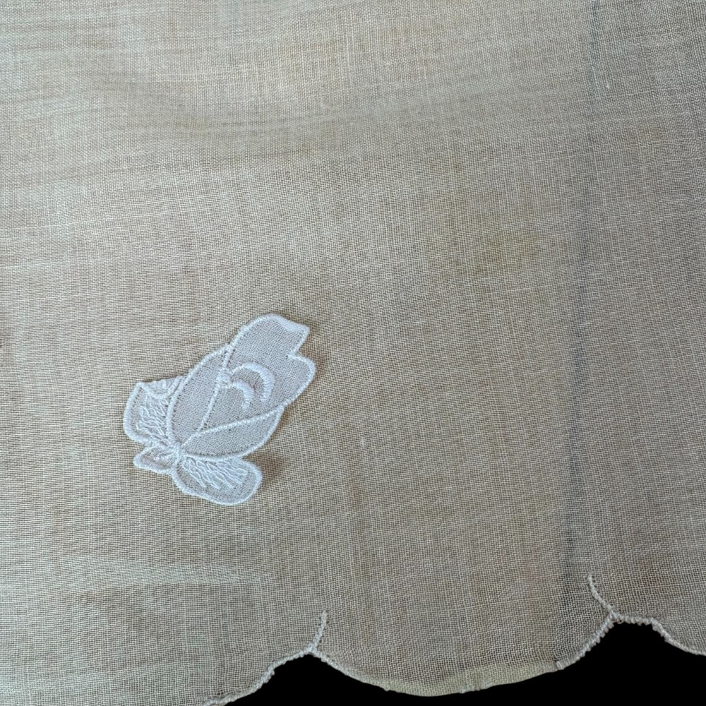 Vintage Women's Handkerchiefs White‎ Floral Embroidery Appliqué Scalloped Edges - Picture 4 of 8